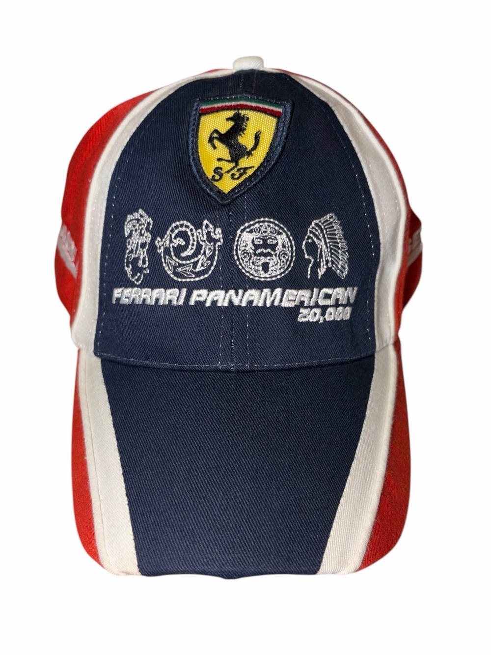 Ferrari Panamerican 20,000 Official Racing Baseball Cap Red White Navy F1 Luxury